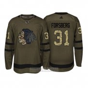 Camiseta Hockey Chicago Blackhawks Anton Forsberg Camuflaje Salute To Service