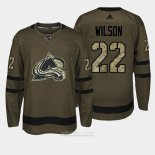 Camiseta Hockey Colorado Avalanche 22 Colin Wilson Verde Salute To Service