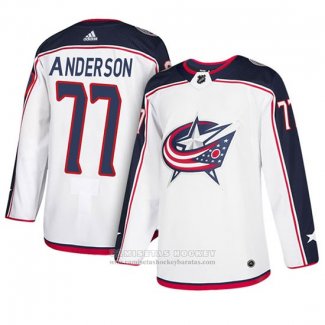 Camiseta Hockey Columbus Blue Jackets Josh Anderson Segunda Blanco