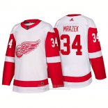 Camiseta Hockey Detroit Red Wings 34 Petr Mrazek New Outfitted 2018 Blanco