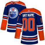 Camiseta Hockey Edmonton Oilers Alterno Autentico Personalizada Azul