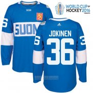 Camiseta Hockey Finlandia Jussi Jokinen 36 Premier 2016 World Cup Azul