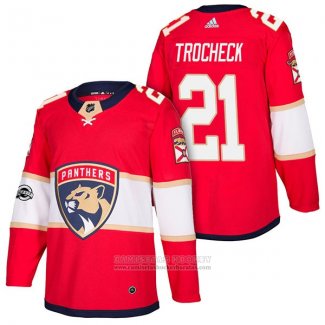 Camiseta Hockey Florida Panthers 21 Vincent Trocheck Autentico Primera 2018 Rojo