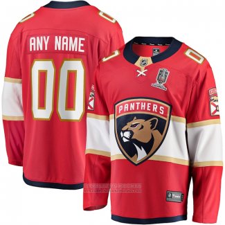 Camiseta Hockey Florida Panthers Primera 2024 Stanley Cup Champions Breakaway Personalizada Rojo