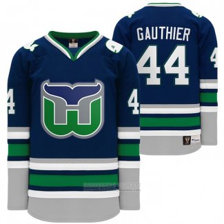 Camiseta Hockey Hartford Whalers Night Julien Gauthier Heritage Throwback Azul