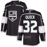 Camiseta Hockey Los Angeles Kings 32 Jonathan Quick Negro Primera Autentico Stitched