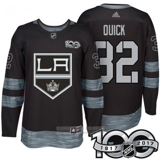 Camiseta Hockey Los Angeles Kings 82 Jonathan Quick 2017 100 Aniversario Negro