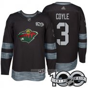 Camiseta Hockey Minnesota Wild 3 Charlie Coyle 2017 100 Aniversario Negro