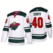 Camiseta Hockey Minnesota Wild 40 Devan Dubnyk Segunda 2017-2018 Blanco