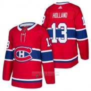 Camiseta Hockey Montreal Canadiens 13 Peter Holland Autentico Primera 2018 Rojo