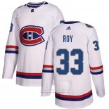 Camiseta Hockey Montreal Canadiens 33 Patrick Roy Autentico 2017 100 Classic Blanco