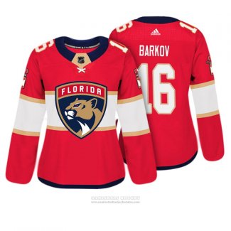 Camiseta Hockey Mujer Florida Panthers 16 Aleksander Barkov Autentico Jugador Rojo