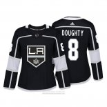 Camiseta Hockey Mujer Los Angeles Kings 8 Drew Doughty Autentico Jugador Negro