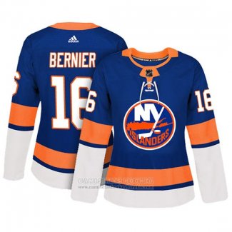 Camiseta Hockey Mujer New York Islanders 16 Steve Bernier Adizero Jugador Primera Azul