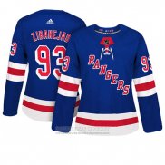 Camiseta Hockey Mujer New York Rangers 93 Mika Zibanejad Adizero Jugador Primera Azul