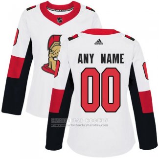 Camiseta Hockey Mujer Ottawa Senators Segunda Personalizada Blanco