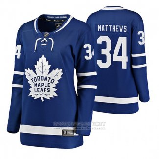 Camiseta Hockey Mujer Toronto Maple Leafs Auston Matthews Primera Breakaway Jugador Azul