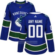 Camiseta Hockey Mujer Vancouver Canucks Primera Personalizada Azul