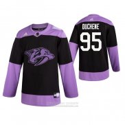 Camiseta Hockey Nashville Predators Matt Duchene 2019 Fights Cancer Negro