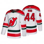 Camiseta Hockey New Jersey Devils Miles Wood Alterno Autentico Blanco