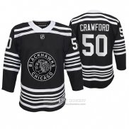 Camiseta Hockey Nino Chicago Blackhawks Corey Crawford Premier Alterno Negro