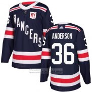 Camiseta Hockey Nino New York Rangers 36 Glenn Anderson Azul Autentico 2018 Winter Classic Stitched