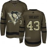 Camiseta Hockey Nino Pittsburgh Penguins 43 Conor Sheary Salute To Service 2018 Verde