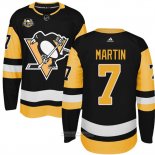 Camiseta Hockey Nino Pittsburgh Penguins 7 Paul Martin Negro 50 Aniversario Primera Premier