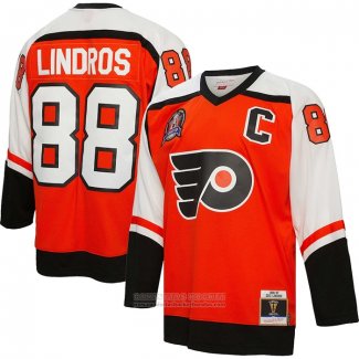 Camiseta Hockey Philadelphia Flyers Eric Lindros Mitchell & Ness 1996-97 Captain Patch Blue Line Naranja