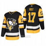 Camiseta Hockey Pittsburgh Penguins 17 Bryan Rust Primera Autentico Jugador Negro