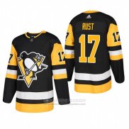 Camiseta Hockey Pittsburgh Penguins 17 Bryan Rust Primera Autentico Jugador Negro