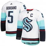 Camiseta Hockey Seattle Kraken Mark Giordano Captain Segunda Autentico Pro Blanco