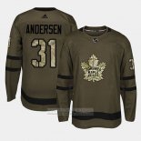 Camiseta Hockey Toronto Maple Leafs Frederik Andersen Camuflaje Salute To Service