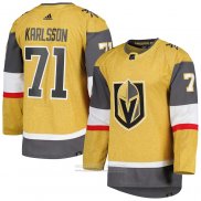 Camiseta Hockey Vegas Golden Knights William Karlsson Autentico Oro