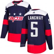 Camiseta Hockey Washington Capitals 5 Rod Langway Autentico 2018 Stadium Series Azul