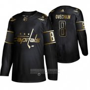 Camiseta Hockey Washington Capitals Alexander Ovechkin Golden Edition Negro