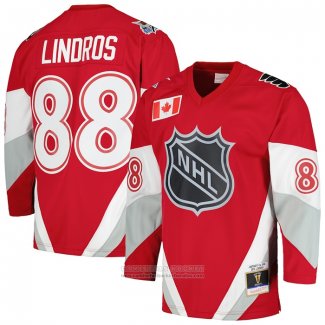 Camiseta Hockey 1999 All Star Eric Lindros Mitchell & Ness Azul Line Rojo