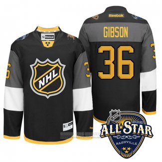 Camiseta Hockey Anaheim Ducks 36 John Gibson 2016 All Star Negro