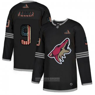 Camiseta Hockey Arizona Coyotes Clayton Keller 2020 USA Flag Negro