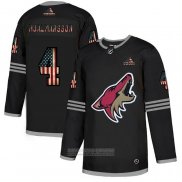 Camiseta Hockey Arizona Coyotes Niklas Hjalmarsson 2020 USA Flag Negro