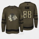 Camiseta Hockey Chicago Blackhawks 88 Patrick Kane Verde Salute To Service