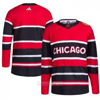 Camiseta Hockey Chicago Blackhawks Reverse Retro Autentico Blank Rojo