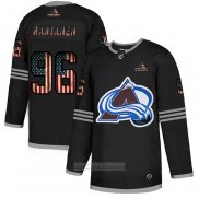 Camiseta Hockey Colorado Avalanche Mikko Rantanen 2020 USA Flag Negro