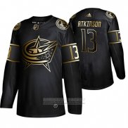 Camiseta Hockey Columbus Blue Jackets Cam Atkinson Golden Edition Negro