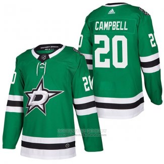 Camiseta Hockey Dallas Stars 20 Brian Campbell Autentico Primera 2018 Verde