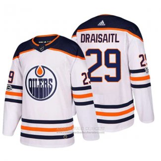 Camiseta Hockey Edmonton Oilers 29 Leon Draisaitl 2018 Blanco