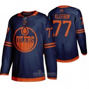 Camiseta Hockey Edmonton Oilers Oscar Klefbom Autentico Alterno Azul