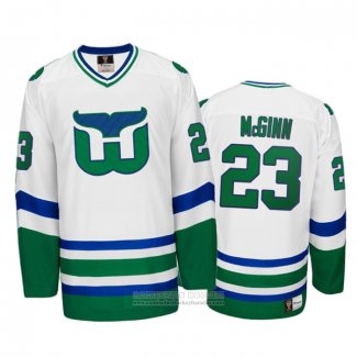 Camiseta Hockey Hartford Whalers Brock Mcginn Heritage Throwback Blanco