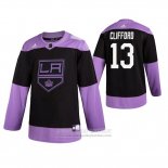 Camiseta Hockey Los Angeles Kings Kyle Clifford 2019 Fights Cancer Negro