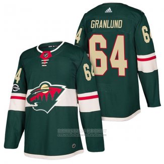 Camiseta Hockey Minnesota Wild 64 Mikael Granlund Autentico Primera 2018 Verde